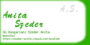 anita szeder business card